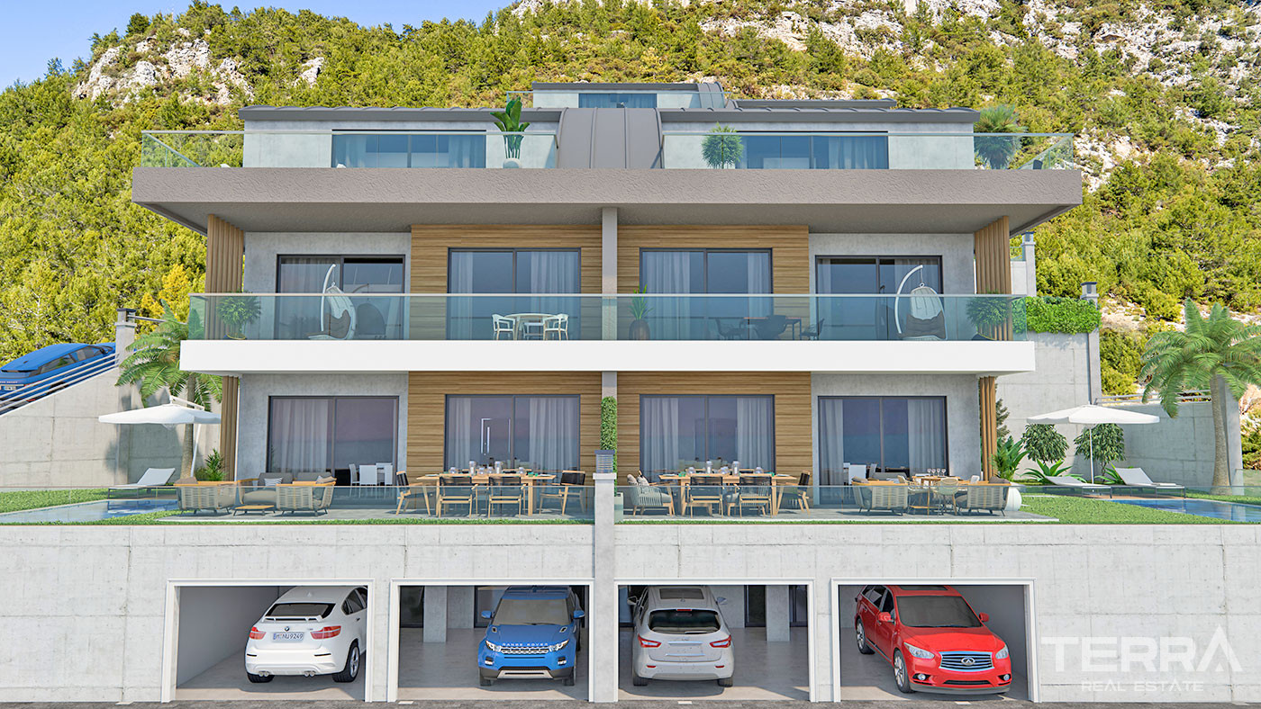 Villen mit Meerblick in Alanya Tepe Entworfen, um Privatsphäre und Komfort zu bieten - 70156