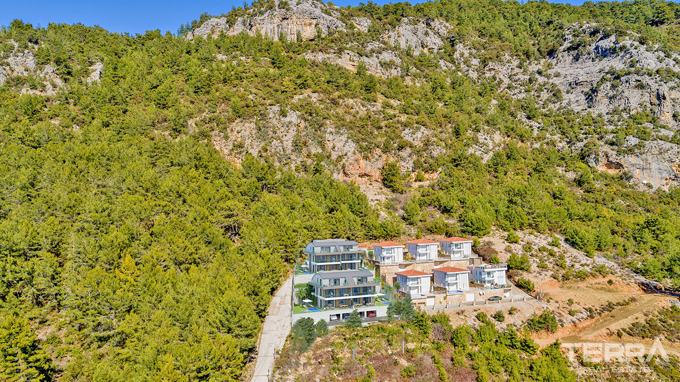 Villen mit Meerblick in Alanya Tepe Entworfen, um Privatsphäre und Komfort zu bieten - 70160