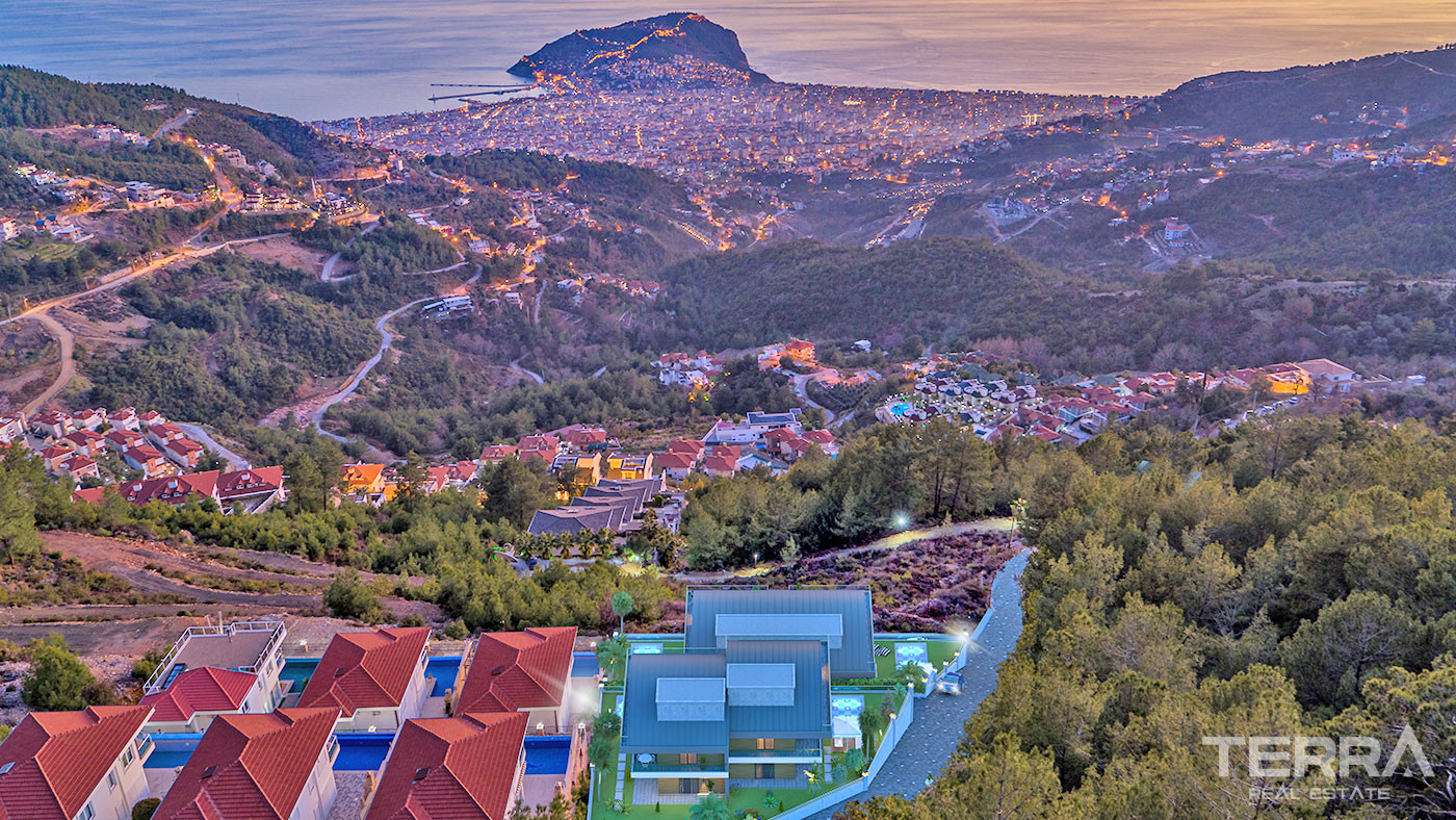 Villen mit Meerblick in Alanya Tepe Entworfen, um Privatsphäre und Komfort zu bieten - 70176