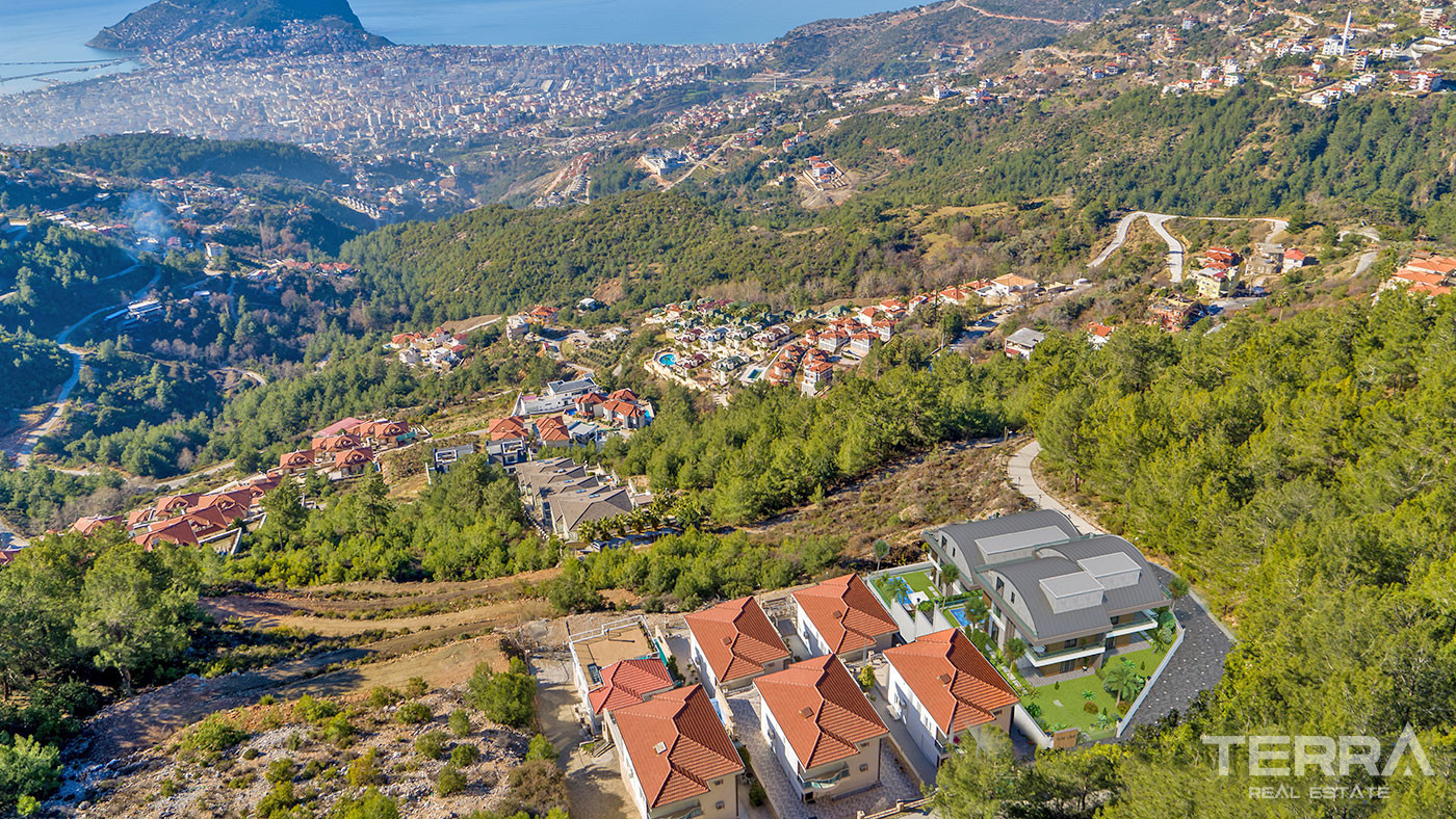 Villen mit Meerblick in Alanya Tepe Entworfen, um Privatsphäre und Komfort zu bieten - 70179