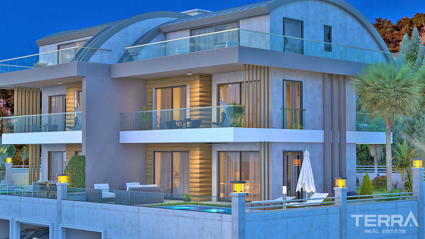 Villen mit Meerblick in Alanya Tepe Entworfen, um Privatsphäre und Komfort zu bieten - 70184
