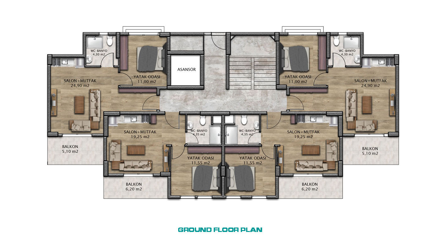 Antalya Apartments with Modern Design and Luxury Touches in Altıntaş - 70423