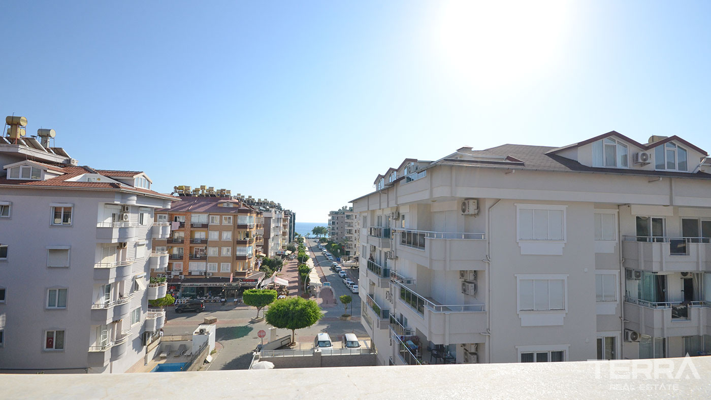 Modern Living from Sea View Apartment with Furniture in Oba, Alanya