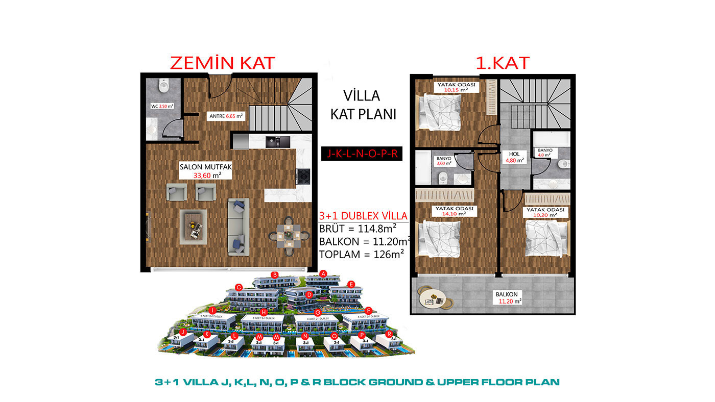 Extensive Social Amenities from Modern and Luxurious Villas in Alanya - 70760