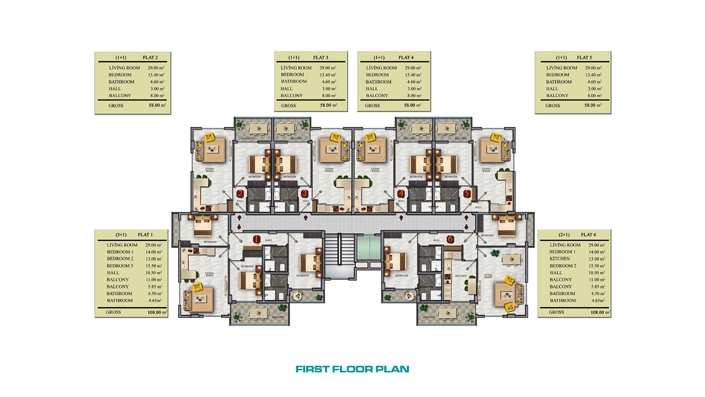 Investment Apartments with Various Social Facilities in Alanya, Oba - 71339