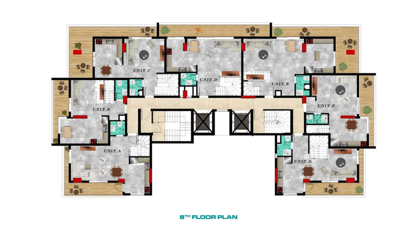 Apartments in einem Luxuskomplex in Strandnähe in Mahmutlar, Alanya - 71522