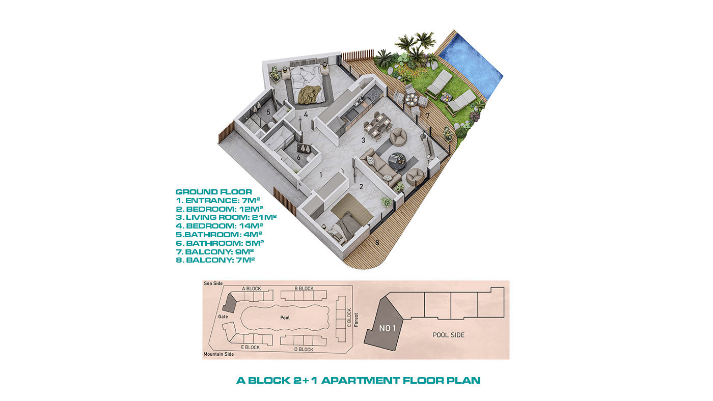 Exclusive Apartments with Direct Access to the Pool in Alanya - 71984