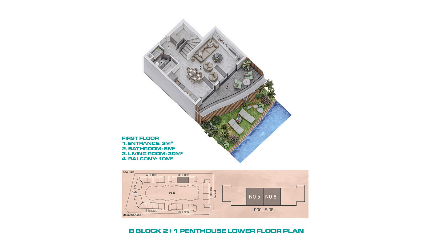 Exclusive Apartments with Direct Access to the Pool in Alanya - 71990