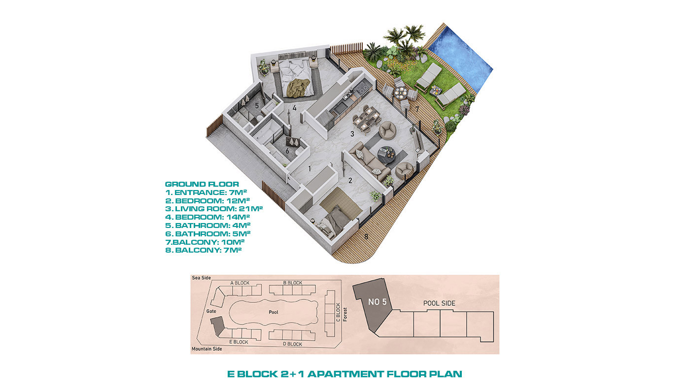 Exclusive Apartments with Direct Access to the Pool in Alanya - 71999