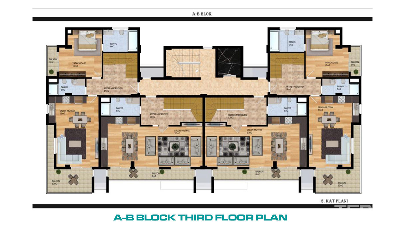 Sea View Alanya Apartments with Exclusive Design in Kargıcak - 72742