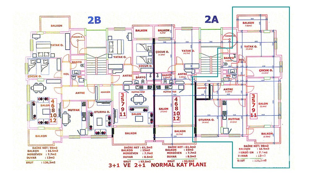 Große 3 Zimmerwohnung im beliebten Orion City in Avsallar - 2275
