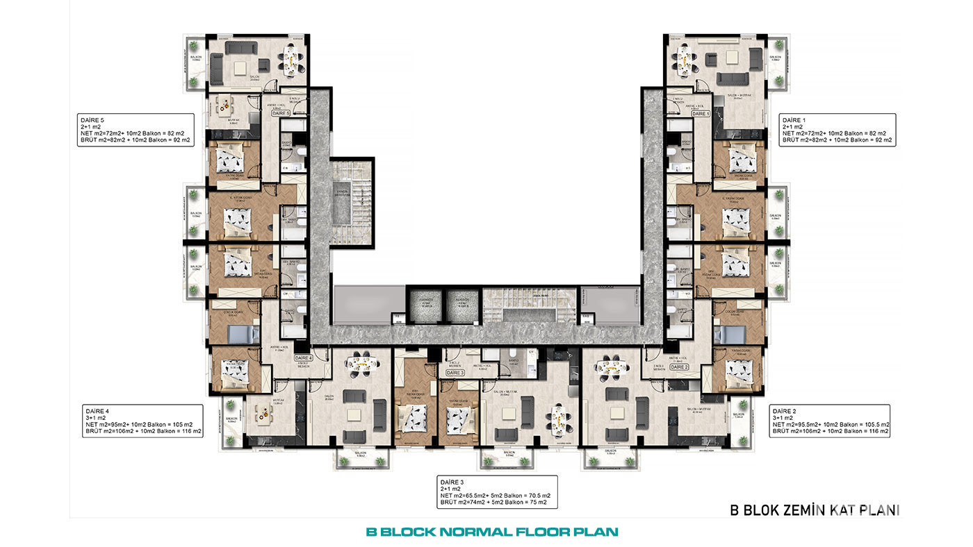 South Facing Apartments with Splendid Sea and Castle Views in Alanya - 117143