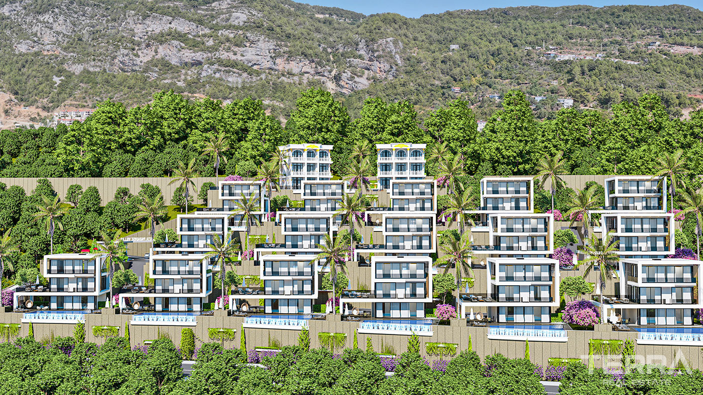 Spacious Luxury Alanya Villas with Private Pool and Sea View in Bektaş - 73372