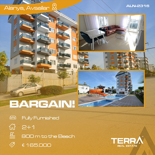 Modern Furnished Key Ready Flat Close to the Beach in Alanya Avsallar - 74119