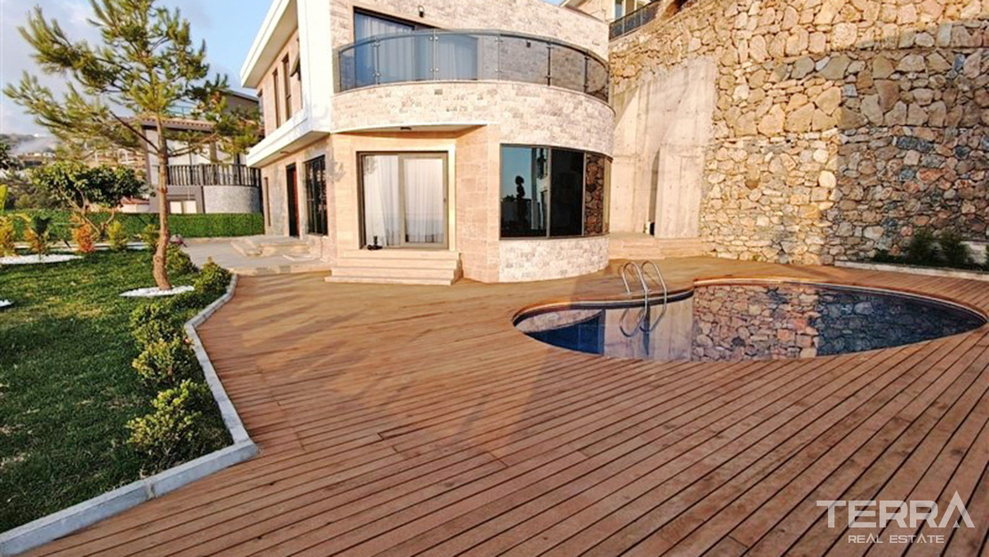 Furnished 4+1 Private Villa with Panoramic View in Alanya Kargıcak - 73559