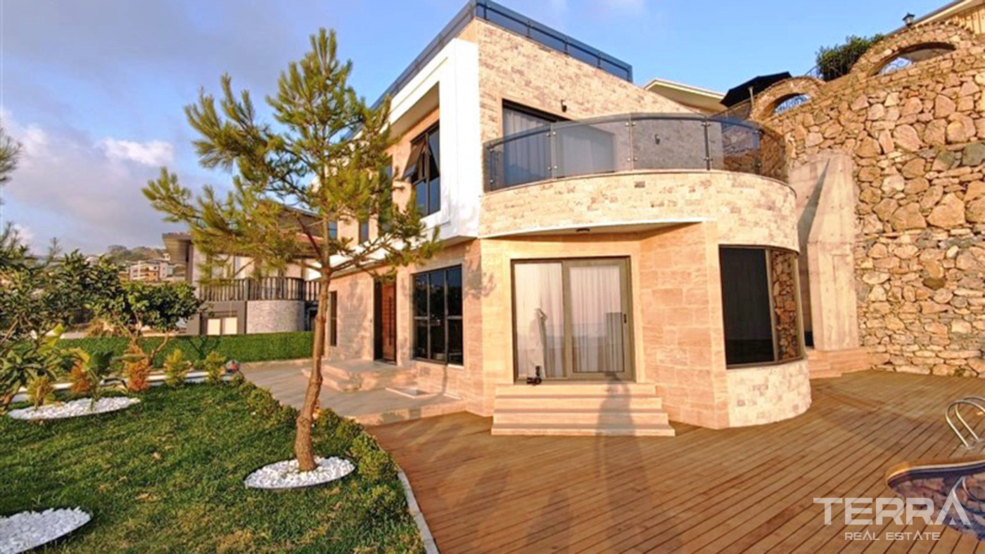 Furnished 4+1 Private Villa with Panoramic View in Alanya Kargıcak - 73563