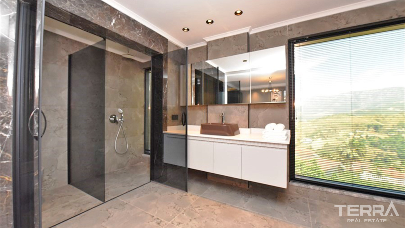 Furnished 4+1 Private Villa with Panoramic View in Alanya Kargıcak - 73566