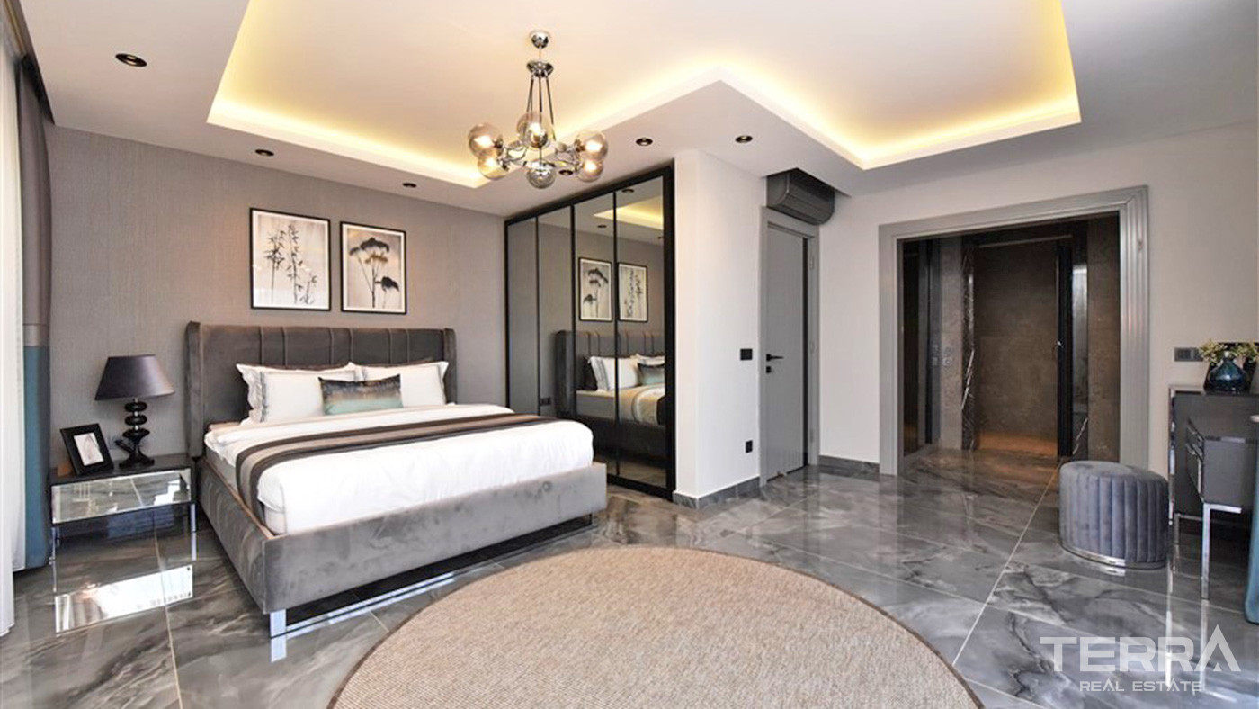 Furnished 4+1 Private Villa with Panoramic View in Alanya Kargıcak - 73568