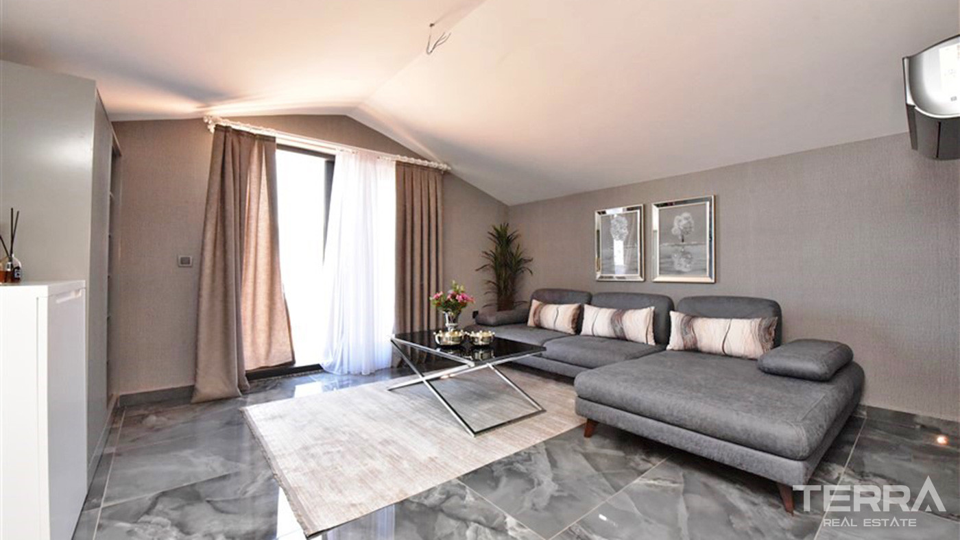 Furnished 4+1 Private Villa with Panoramic View in Alanya Kargıcak - 73572