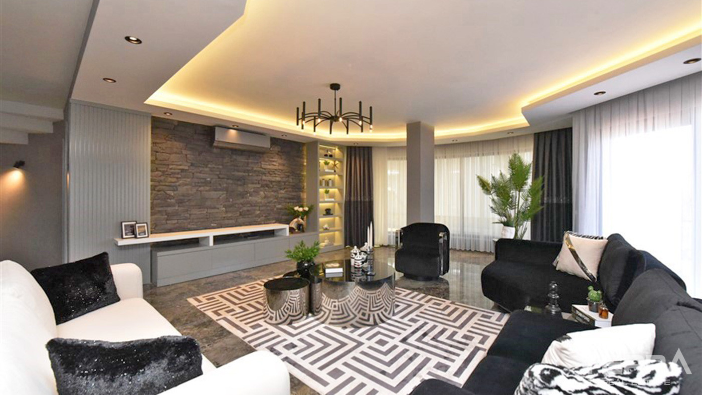 Furnished 4+1 Private Villa with Panoramic View in Alanya Kargıcak - 73578