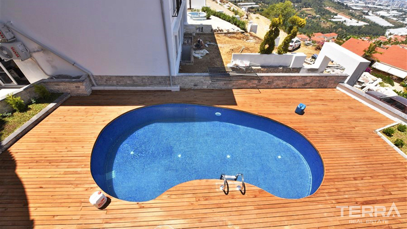 Furnished 4+1 Private Villa with Panoramic View in Alanya Kargıcak - 73587