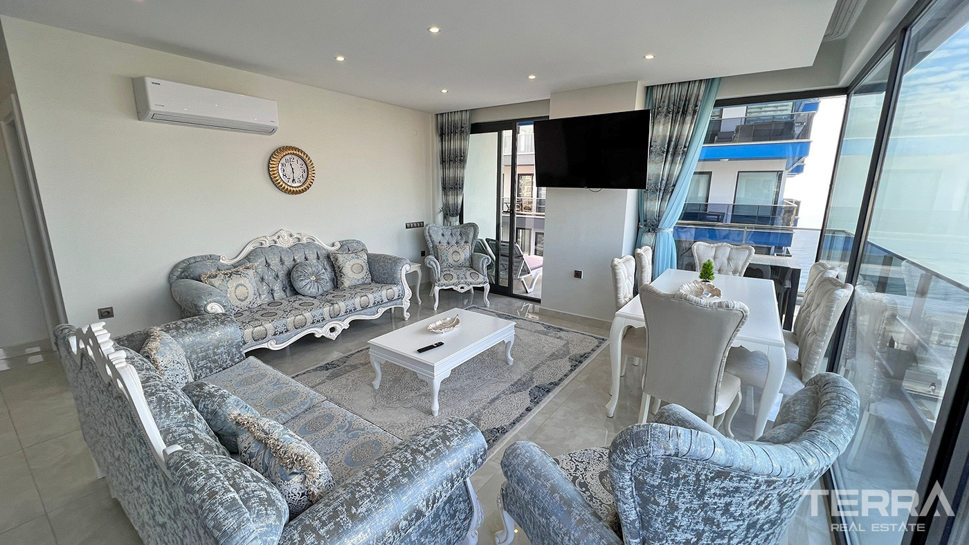 Furnished Luxury Alanya Flat with Spectacular Sea View in Mahmutlar - 73594