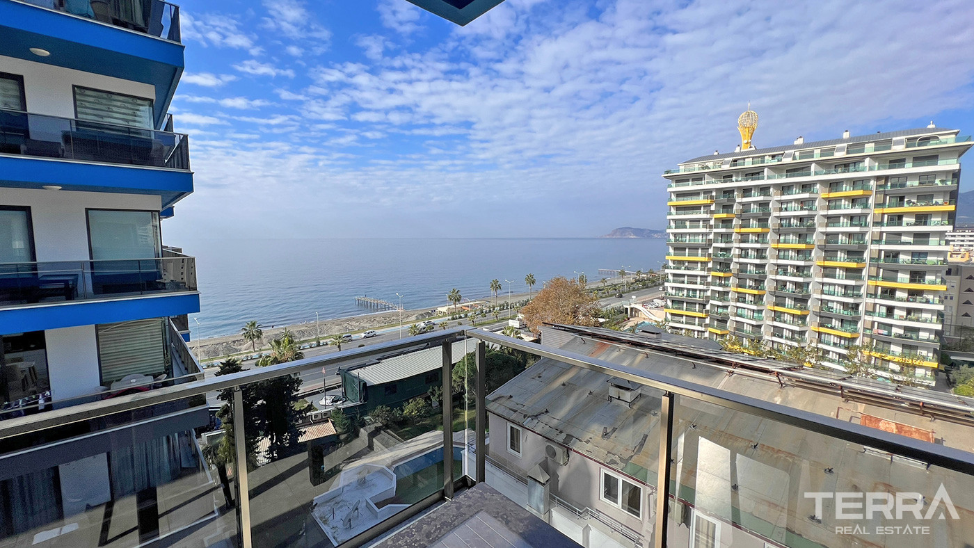 Furnished Luxury Alanya Flat with Spectacular Sea View in Mahmutlar - 73599