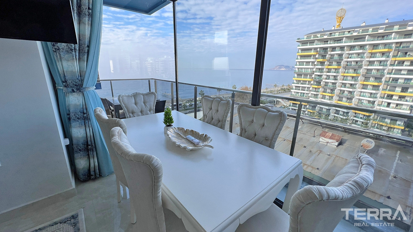 Furnished Luxury Alanya Flat with Spectacular Sea View in Mahmutlar - 73602