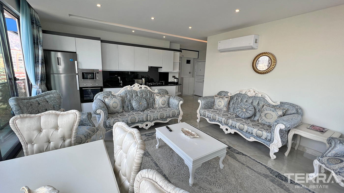 Furnished Luxury Alanya Flat with Spectacular Sea View in Mahmutlar - 73606