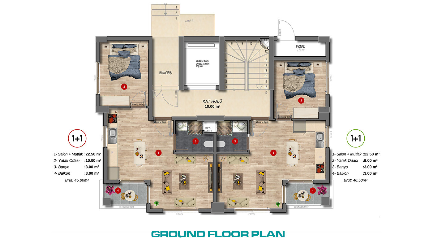 Bargain Apartments Surrounded by Social Amenities in Gazipaşa Center - 73880