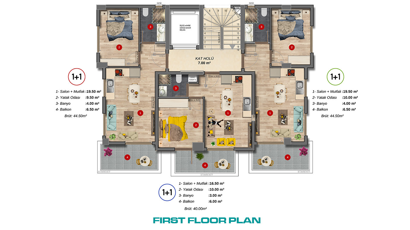 Bargain Apartments Surrounded by Social Amenities in Gazipaşa Center - 73881