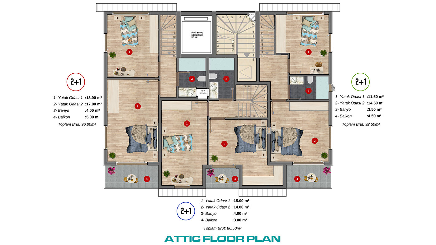 Bargain Apartments Surrounded by Social Amenities in Gazipaşa Center - 73883