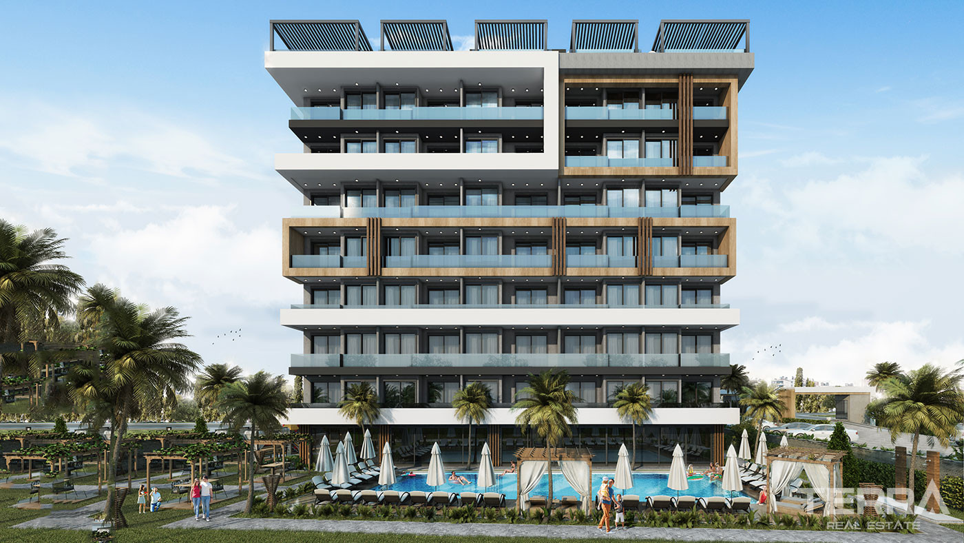 Møbleret luksuslejlighed med topmoderne faciliteter i Avsallar, Alanya - 74099
