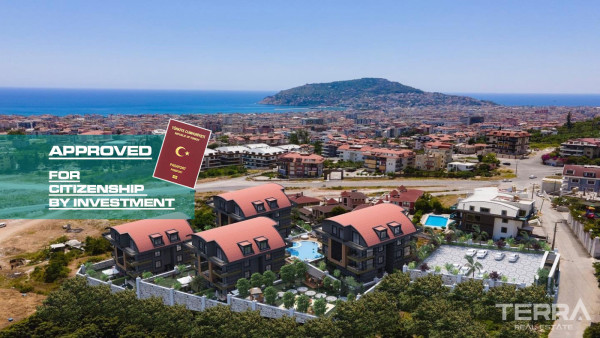 Panorama-Meerblick-Wohnungen in Alanya mit luxuriösen sozialen Einrichtungen