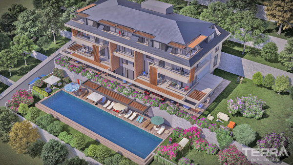 Zeitgenössische Wohnungen in Alanya mit exquisitem Panoramablick auf die Stadt und das Meer