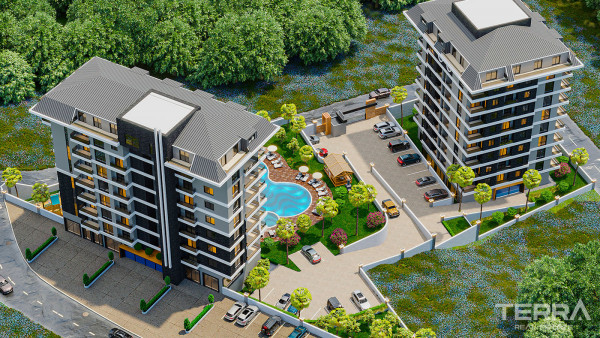 Luksusowe apartamenty w spokojnym otoczeniu w Konaklı, Alanya