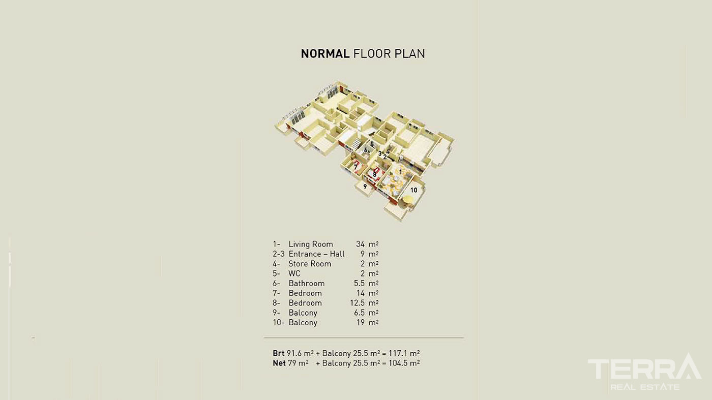 Alanya Flat for Sale in Luxury Complex with Large Pool and Aqua Slides - 74702