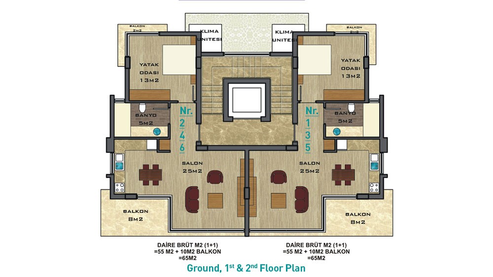 1 bedroom apartments near Cleopatra Beach in central Alanya - 2627