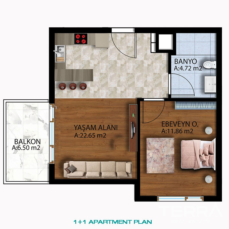 1+1 Investment Apartments with Luxury Designs in Altıntaş, Antalya - 75552