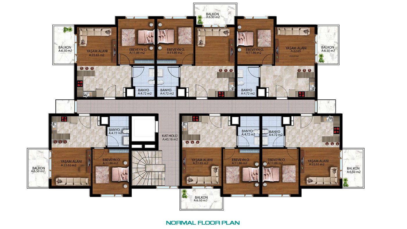 1+1 Investment Apartments with Luxury Designs in Altıntaş, Antalya - 75554