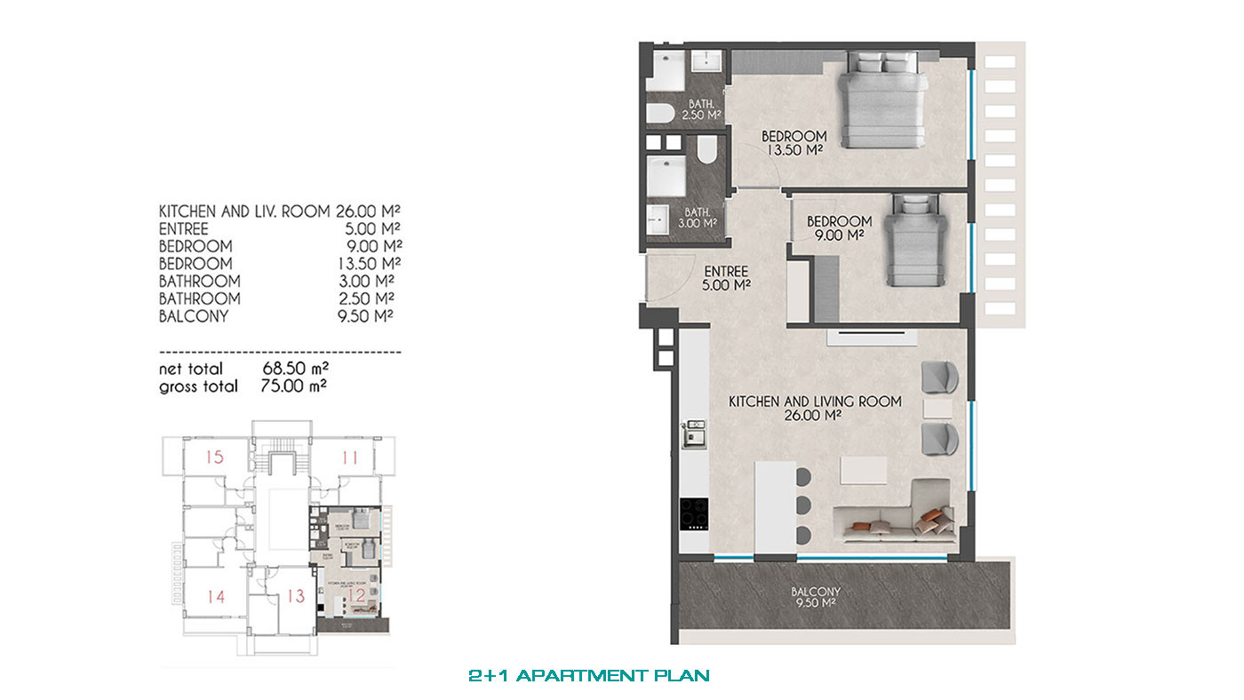 Sea View Alanya Apartment Near the Beach with Top Quality Materials - 75771