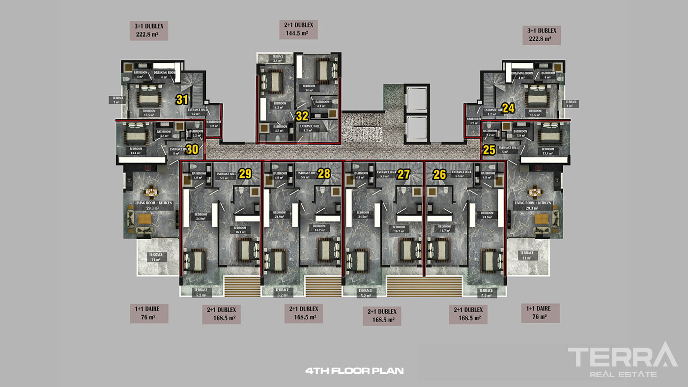 Alanya Apartments Near the Beach with Unobstructed Sea View - 101373