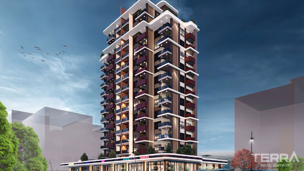 Mersin Flats with a Lovely Sea View in Mezitli with Stylish Furnishing