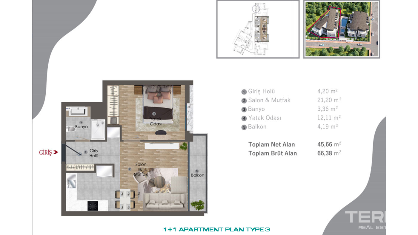 Apartments with Luxury Touches in a Low-Rise Complex in Antalya, Lara - 76438