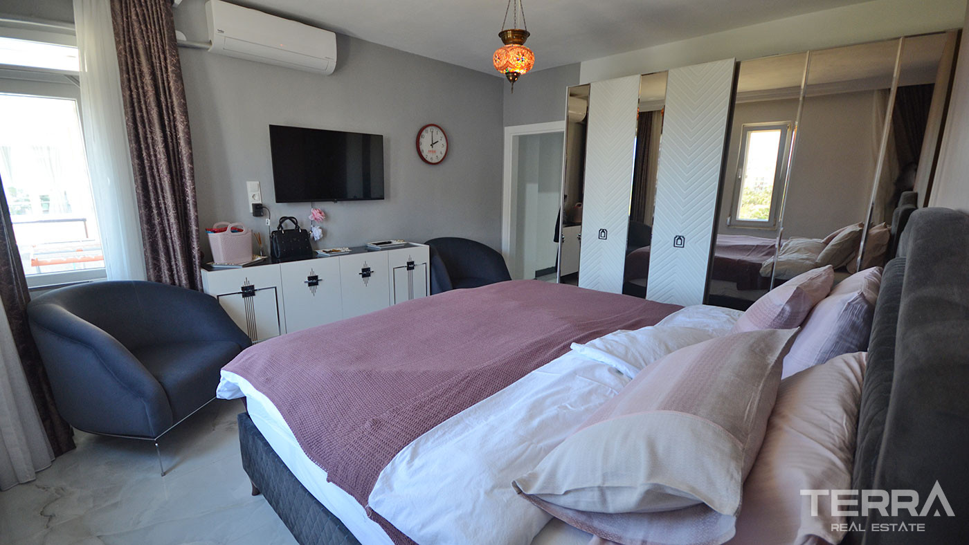 Spacious Furnished Apartment with an Amazing Sea View in Alanya - 76373