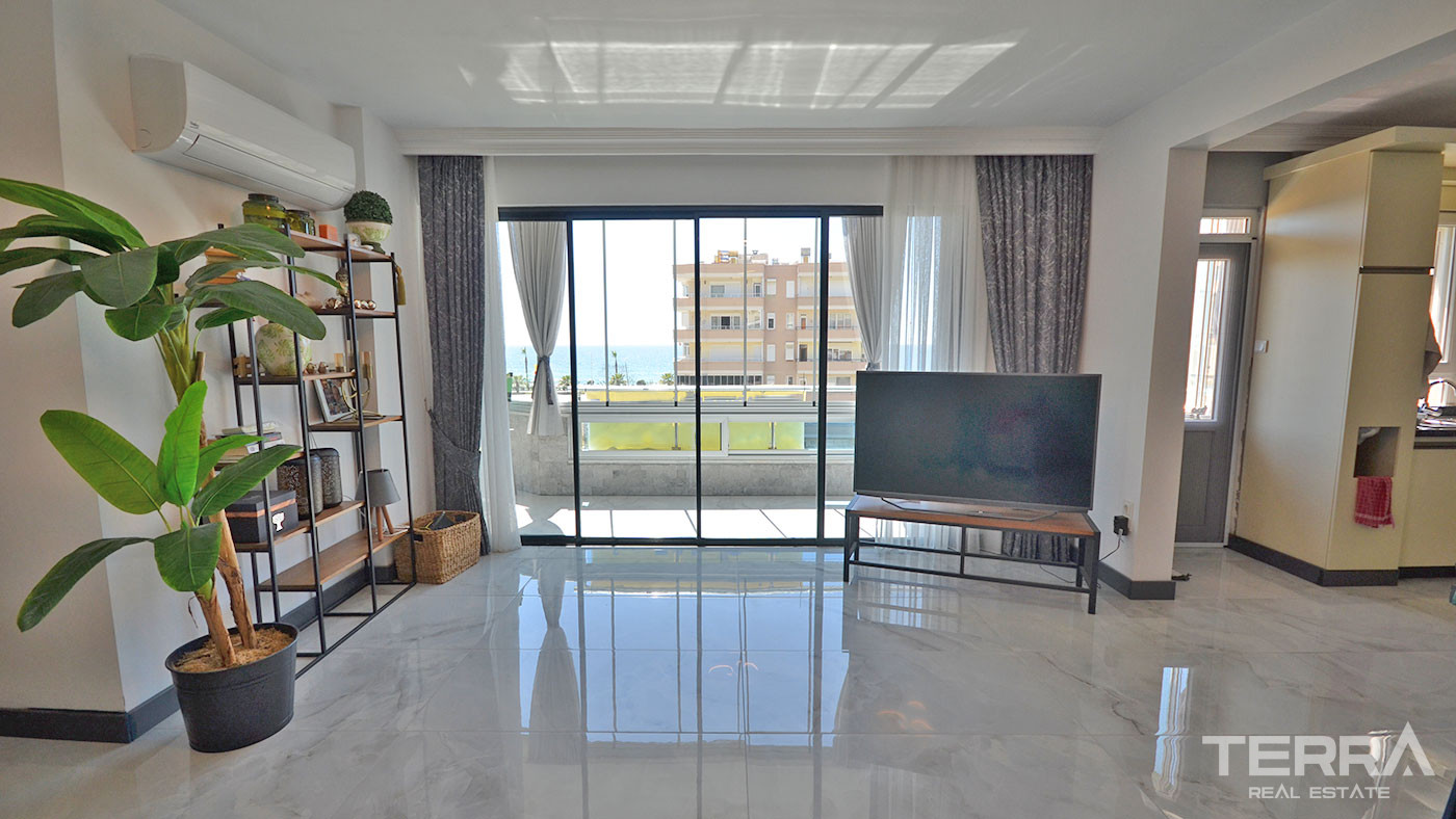 Spacious Furnished Apartment with an Amazing Sea View in Alanya - 76377