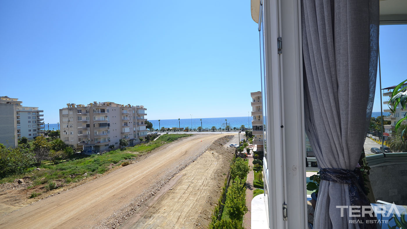 Spacious Furnished Apartment with an Amazing Sea View in Alanya - 76381