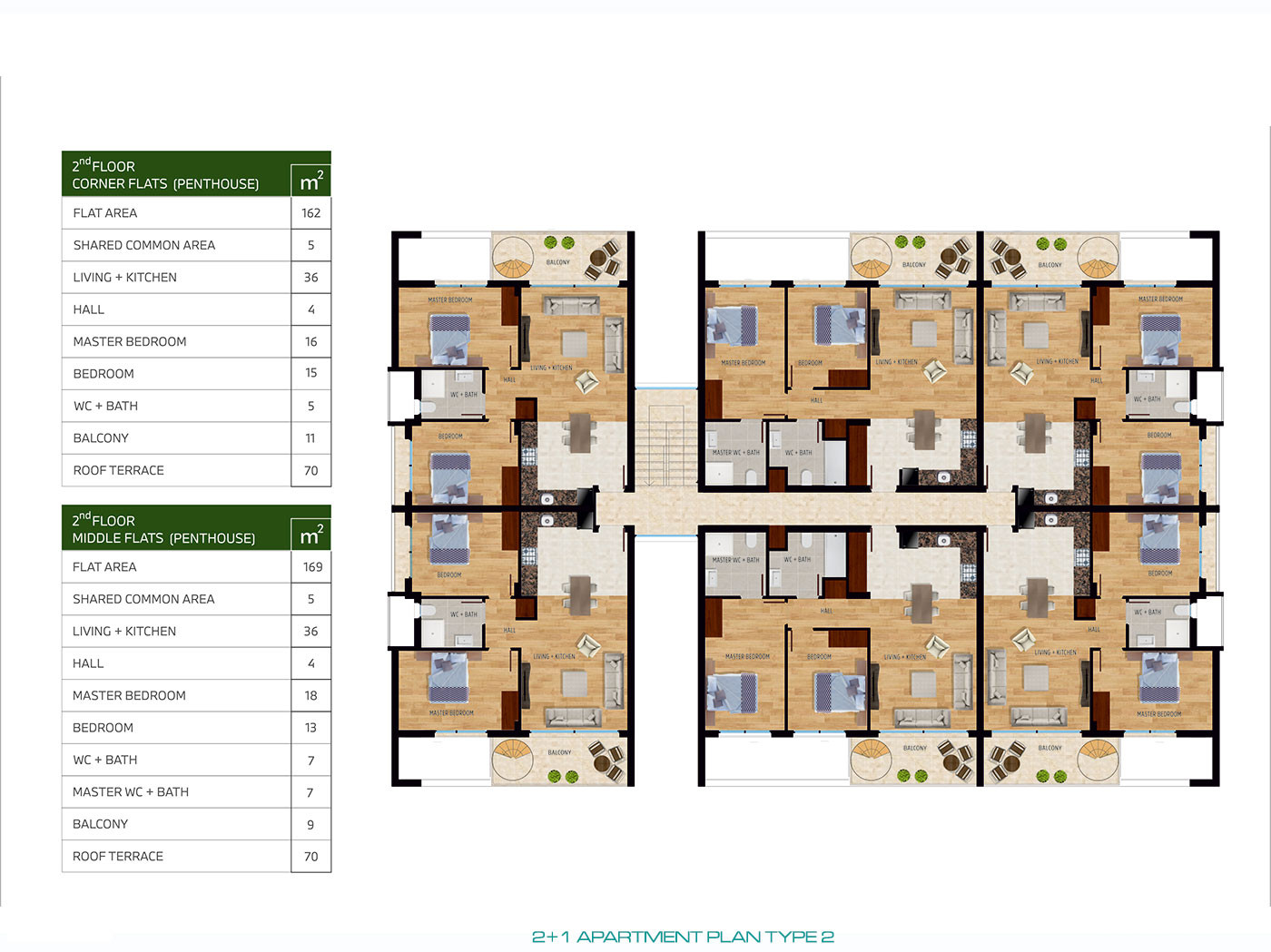 2+1 High Quality Apartments Surrounded by Greenery in Cyprus, Kyrenia - 77636