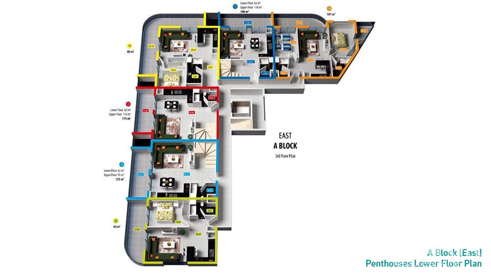 Exclusive apartments for sale near Cleopatra Beach in Alanya - 3007