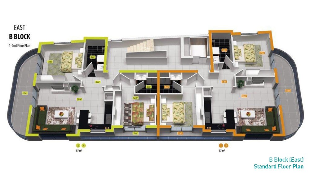 Exclusive apartments for sale near Cleopatra Beach in Alanya - 3010